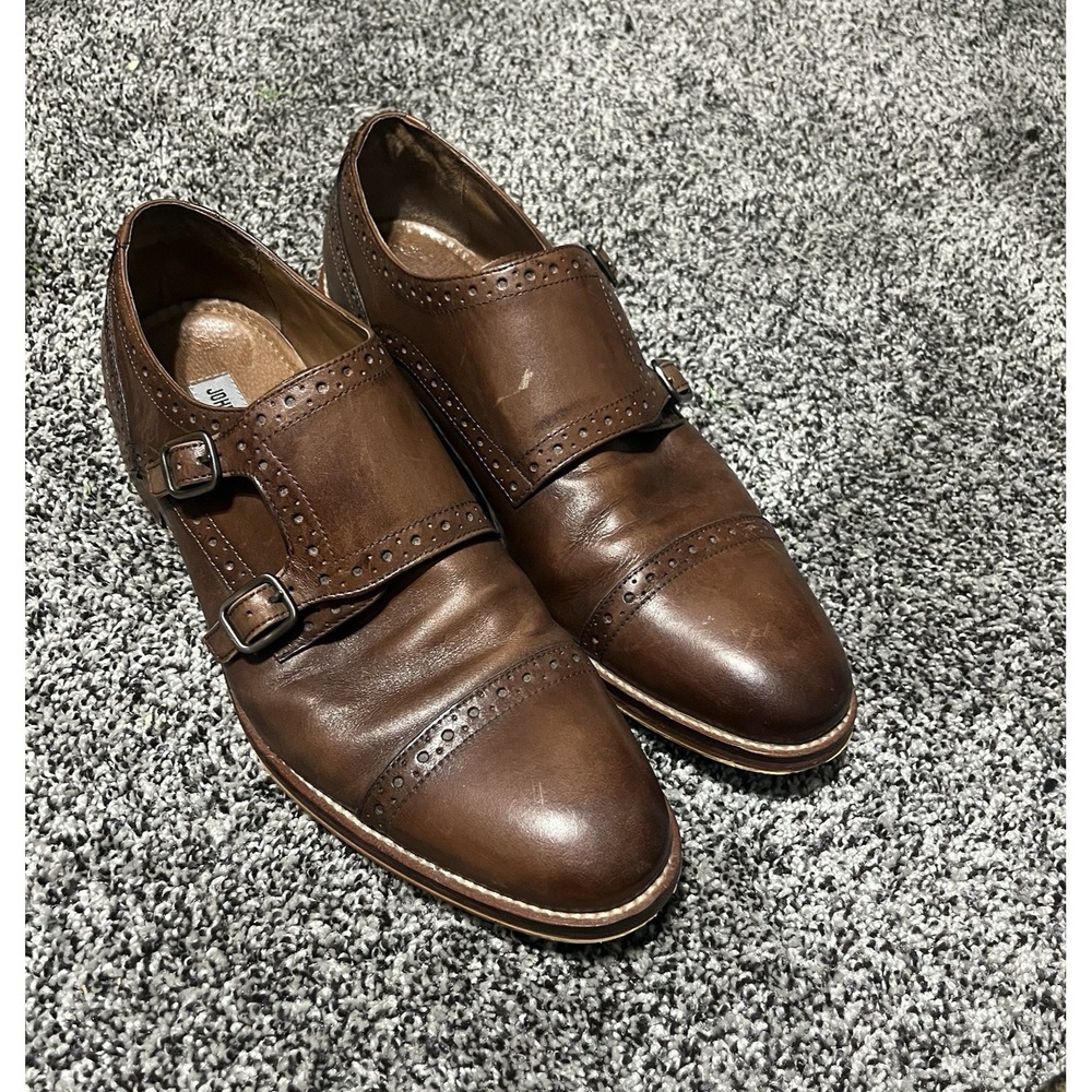 Johnston & Murphy Men's 10M Cap Toe Conard Double Monk Mahogany Calfskin 20-8683